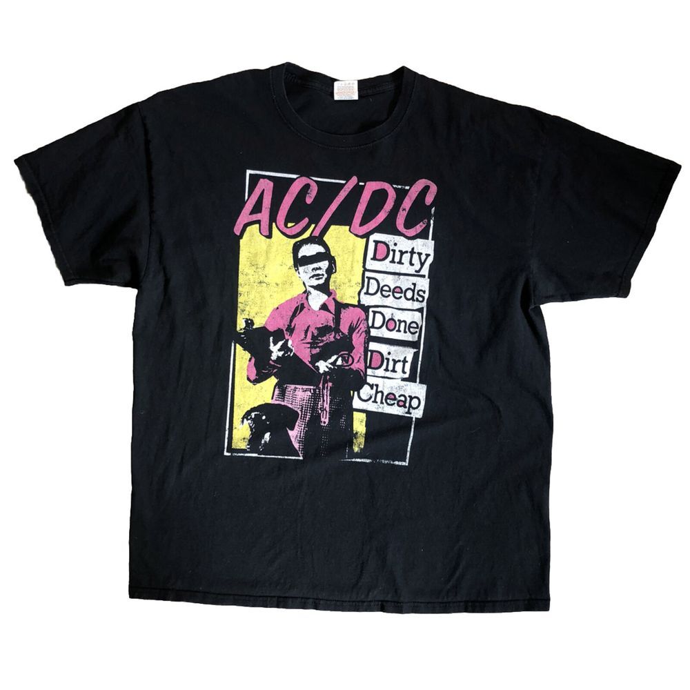 AC/DC Dirty Deeds‎ Done Dirt Cheap Graphic T-Shirt Mens XL Black 2018 Fifth Sun